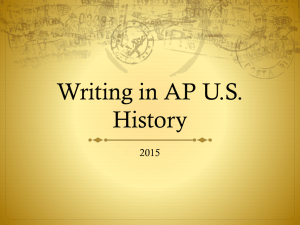 Writing in AP U.S. History