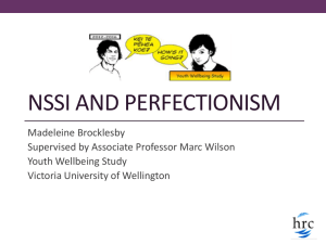 NSSI and perfectionism - Victoria University of Wellington