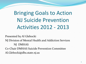 NJ Suicide Prevention Activities CY2012-13