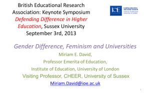 Gender difference, feminism and universities