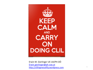 Keep CALM and carry on doing CLIL