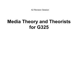 Media Theory and Theorists for G325