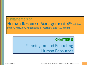 Chapter 005 Planning For & Recruiting Human Resources