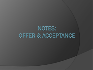 Notes: Offer & Acceptance