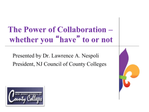 Welcome to my Presentation - New Jersey Council of County Colleges