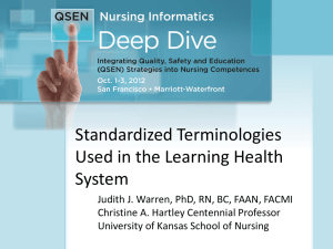 Standardized Terminologies Used in the Learning Health System
