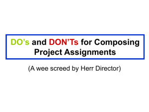 DO's and DON'Ts for Composing Project Assignments