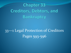 Chapter 33 Creditors, Debtors, and Bankruptcy
