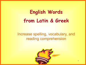 English Words from Latin & Greek