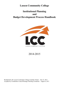 Institutional Planning and Budget Development Process Handbook