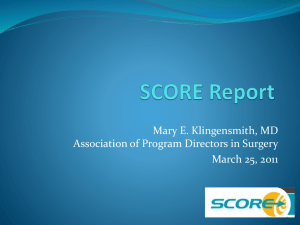 SCORE report