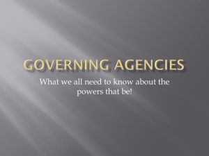 Governing Agencies