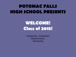 POTOMAC FALLS HIGH SCHOOL PRESENTS WELCOME! Class of