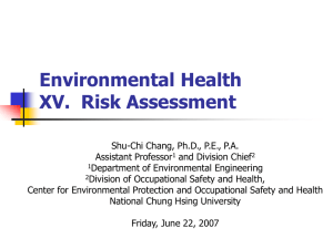 Environmental Health XV. Risk Assessment