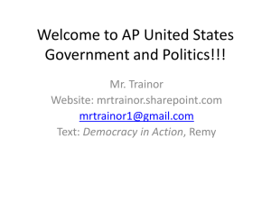 Welcome to AP United States Government and Politics!!!