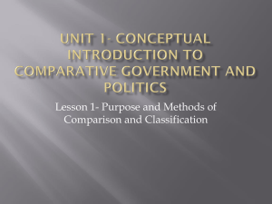 Unit 1- Conceptual Introduction to Comparative Government and