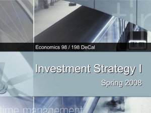 Investment Strategy I
