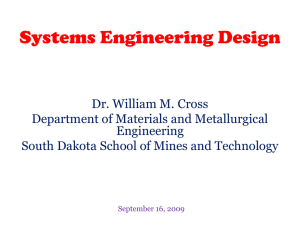 Systems Engineering - Courses - South Dakota School of Mines and