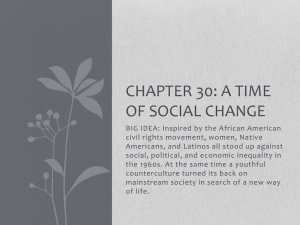 Chapter 30: A time of Social Change