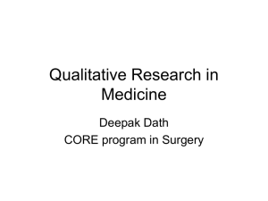 Qualitative Research in Medicine