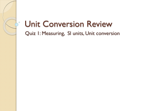 Unit Conversion Review - Belle Vernon Area School District