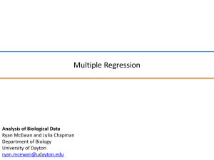 Multiple regression - University of Dayton