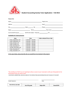 Tutor Application Form - Student Accounting Society