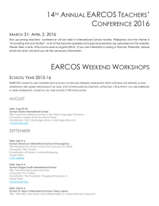 EARCOS Workshop Information