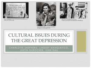 Cultural issues during the great depression