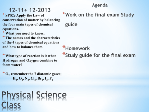 Physical Science Class Daily Agenda