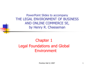 BUSINESS LAW 3E, by Henry R. Cheeseman