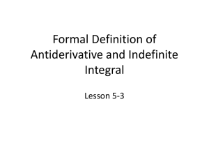 Formal Definition of Antiderivative and Indefinite Integral