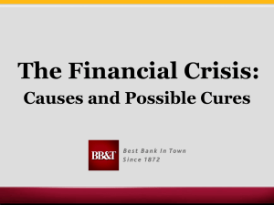 The Financial Crisis: Causes and Possible Cures