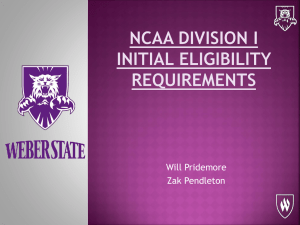 outlining NCAA Initial-Eligibility requirements