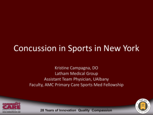 Concussion in Sports in New York