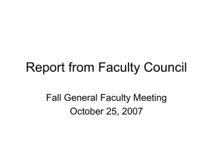 Report from Faculty Council - The MU Faculty Council on University