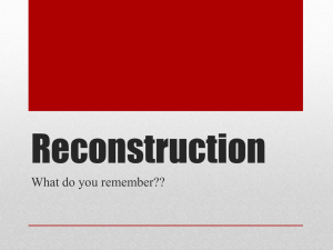 Reconstruction - Rowan County Schools
