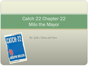 Catch 22 Chapter 22 Milo the Mayor