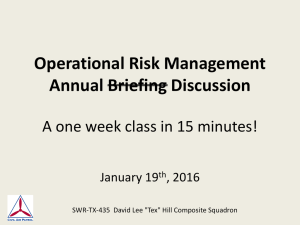 Operational Risk Management Annual Briefing