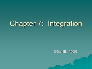 Chapter 7: Integration