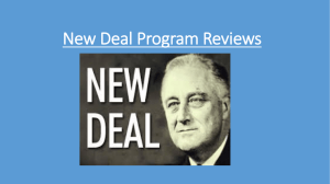 16 – New Deal Program Reviews