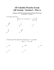 AP Calculus Practice Exam AB Version - Section I