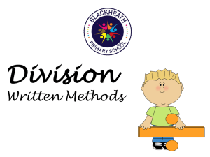 Written Methods – Division