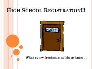 High School Registration!!!