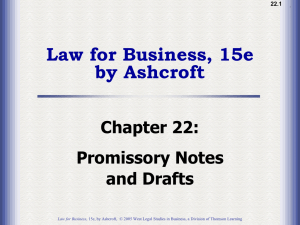 Ch22: Promissory Notes and Drafts