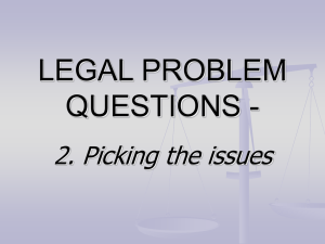 LEGAL PROBLEM QUESTIONS -