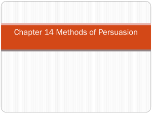 Chapter 16 Methods of Persuasion