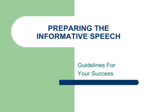 6. **Preparation of your Speech