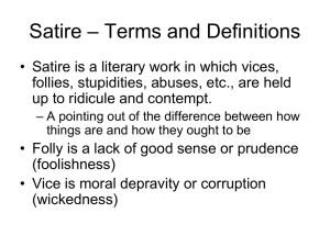 Satire – Terms and Definitions