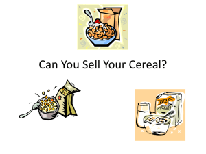 Can You Sell Your Cereal?